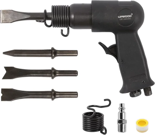 Miniatura 8 de UW-AH250P Kit de martillo neumático de barril largo con retenedor de cambio rápido y 4 cinceles, carrera de 3-5/8 pulgadas, 2200 BPM, peso ligero