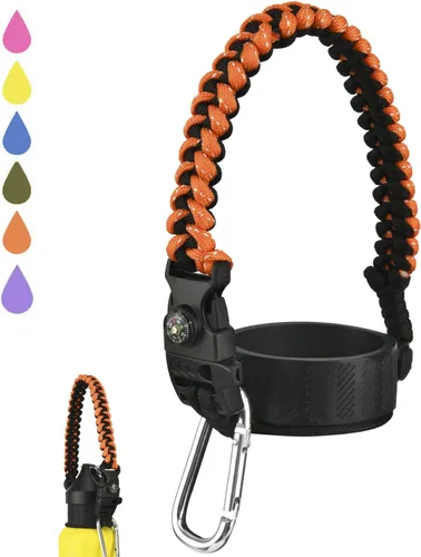 Miniatura 8 de Paracord Handle for Hydro Flask Water Bottles Standard Mouth, Strap Holder with Safety Rubber Ring & Carabiner, Easy to Carry and Durable Reusable