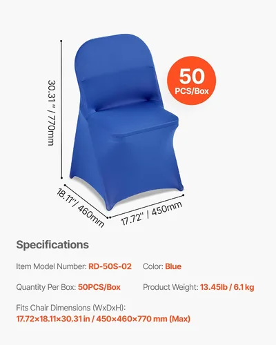 Miniatura 174 de VEVOR 150 fundas blancas para sillas de poliéster y elastano, fundas elásticas para bodas, fiestas, comedor, banquetes, sin pinzas, 150