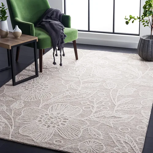 Miniatura 15 de SAFAVIEH Jardin Collection - Alfombra de pasillo, 2 pies 3 pulgadas x 8 pies, azul y marfil, lana floral hecha a mano, ideal para zonas de alto