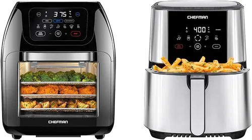 CHEFMAN Freidora de aire digital multifuncional+paquete de asador con freidora de aire TurboFry Touch