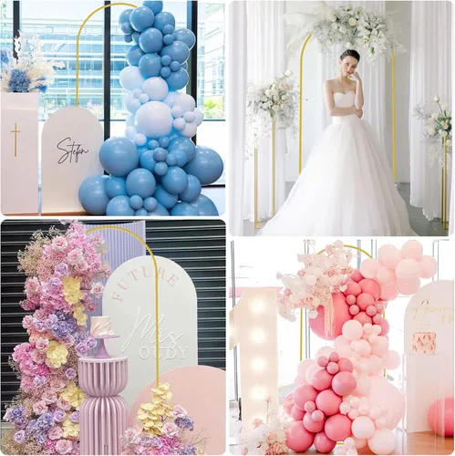 Miniatura 6 de Putros Soporte de Arco de Metal de 6 Pies Dorado para Globos de Boda Soporte de Telón de Fondo Arqueado Marco de Arco Cuadrado para Fiesta