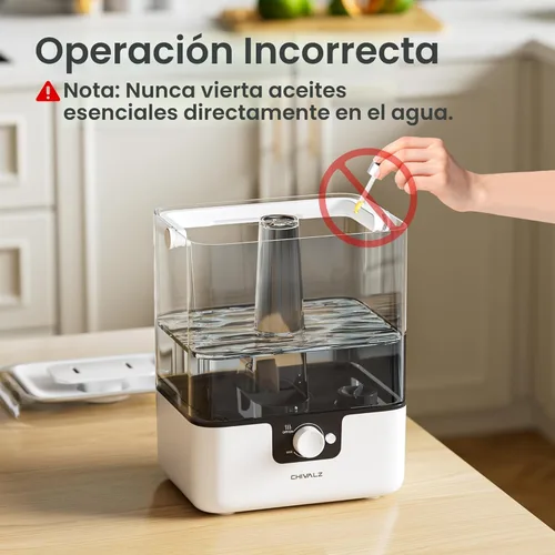 Miniatura 8 de CHIVALZ Humidificadores de 6L para Dormitorio, Habitación Grande, Hogar, Humidificadores de Niebla Fría de Llenado Superior para Guardería de Bebé