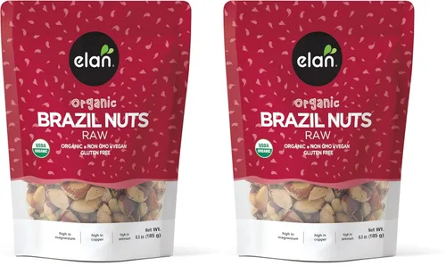 Miniatura 9 de Elan Nueces de Brasil crudas orgánicas, 6.5 onzas, nueces enteras, sin cáscara, sin OMG, veganas, sin gluten, kosher, bocadillos saludables