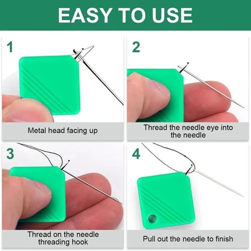 Miniatura 4 de Enhebrador automático de agujas, enhebrador de agujas para máquina de coser, enhebrador de agujas de bricolaje para manualidades de costura, se Azul