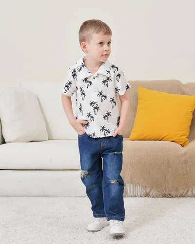 Miniatura 19 de Renotemy Ropa de bebé para niño, trajes de mezclilla, sudadera con capucha para bebés, pantalones de mezclilla, ropa para niños pequeños