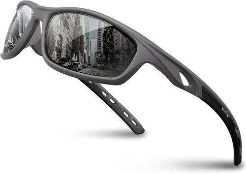 Miniatura 8 de RIVBOS RB833 - Lentes de sol polarizados, unisex, con protección contra rayos ultravioleta, para deportes, pesca, conducción y ciclismo negro