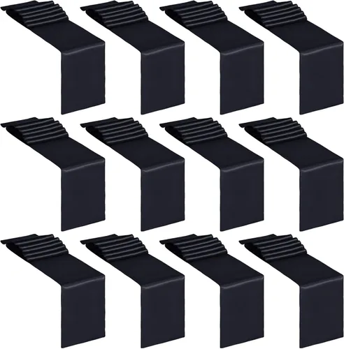 Paquete de 12 caminos de mesa de satén de 12 x 108 pulgadas de largo para Navidad, fiestas de cumpleaños, banquetes, graduaciones, compromisos Negro