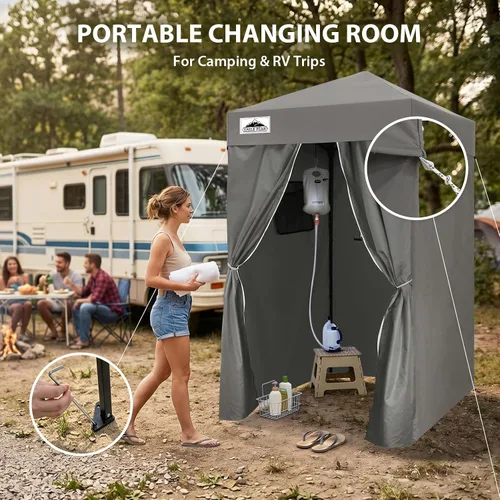 Miniatura 5 de EAGLE PEAK Flex Ultra Compact 4x4 Toldo desplegable, refugio solar, vestidor, toldo portátil de privacidad para piscina, sesiones de fotos