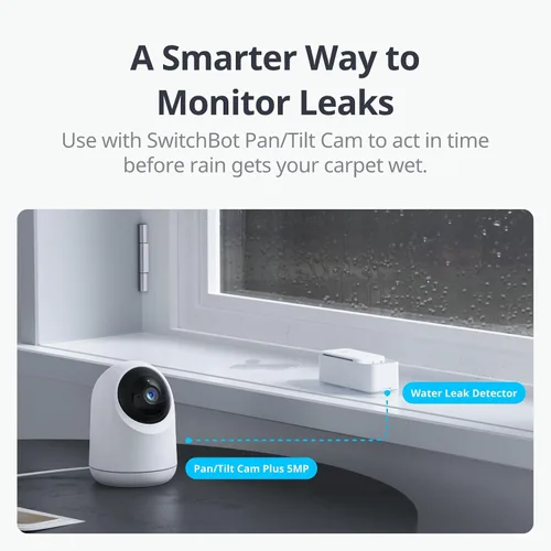 Miniatura 9 de SwitchBot Sensor de agua WiFi, detector inteligente de fugas de agua, alertas ajustables de 100 dB y alertas de aplicaciones, impermeable IP67