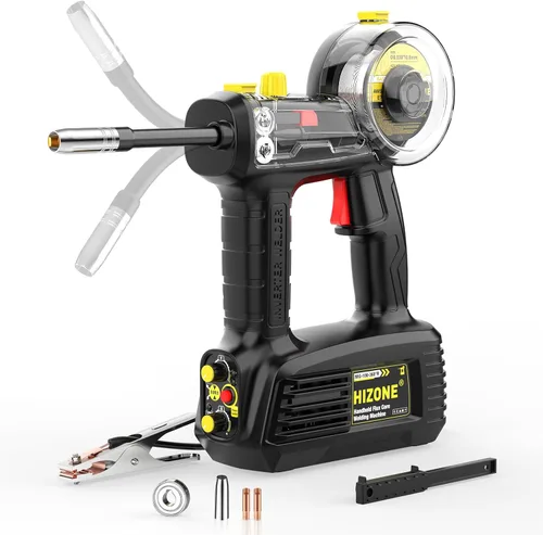 Miniatura 12 de Máquina de soldadura MIG de mano 110V, HIZONE 100A Flux Core Máquina de soldadura portátil, equipo de soldadura de alimentación de alambre inversor