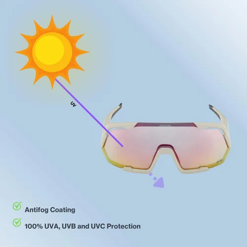 Miniatura 7 de ALPINA Gafas de ciclismo espejadas, polarizadas y fotocromáticas para hombres y mujeres, 100% protección UV, Rocket QV