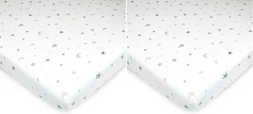 Miniatura 13 de American Baby Company Sábana bajera ajustable para mini cuna 100% algodón natural, de 38" x 24", suave y transpirable, sábana pequeña tipo nido Azul