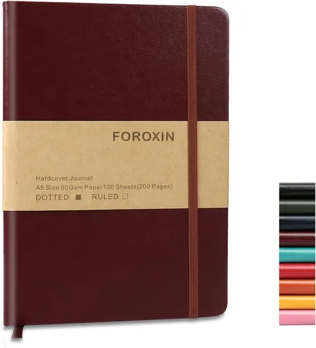 Miniatura 23 de Cuaderno de diario en blanco, negro, 160 páginas, tamaño mediano de 8.3 x 5.7 pulgadas, papel grueso de 3.53 oz/m², tapa dura
