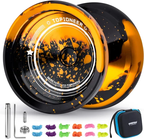 Miniatura 8 de MAGICYOYO V12 Yoyo Profesional de Girar con Dedo para Niños Principiantes, Yoyo No Sensible para Jugadores Avanzados, Yo Yo Profesional para Trucos