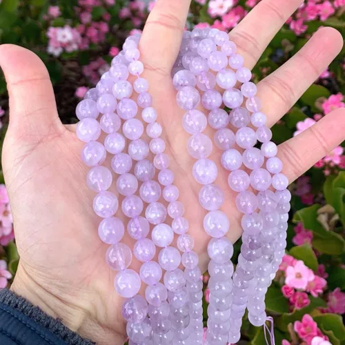 Miniatura 2 de Adabele GE14-10 - 2 hebras de piedras preciosas curativas de jade morado natural de 25/64 pulgadas (0.394 in), cuentas sueltas redondas