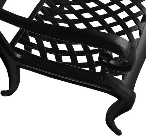 Miniatura 3 de Silla de comedor de patio de rosas negras de aluminio fundido tradicional al aire libre ornamentada