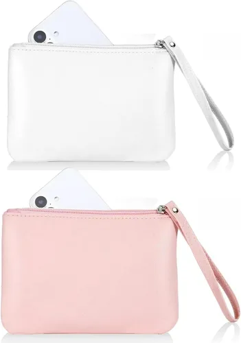 Miniatura 26 de Paquete de 2 pequeñas bolsas de maquillaje con cremallera para bolso, lápiz labial, organizador de maquillaje de viaje para mujeres, productos Negro