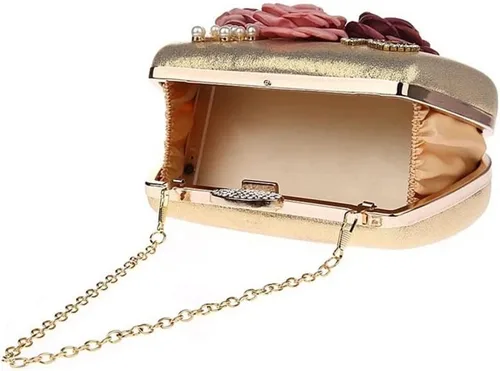 Miniatura 3 de Bolso de mano para mujer bolso de noche bolso de boda banquete fiesta bolso de mano dorado color A talla única talla única