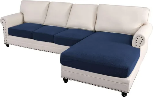 Miniatura 24 de ADPON Fundas de sofá modular, funda de cojín para sofá o sillón en forma de L, funda separada para sofá seccional izquierdo o derecho (1 diván, gris)
