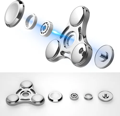Miniatura 3 de Juguete Fidget Spinners, 2-5 minutos de tiempo de giro de acero inoxidable con rodamiento R188 de metal Fidget Spinner, EDC TDAH alivia el estrés