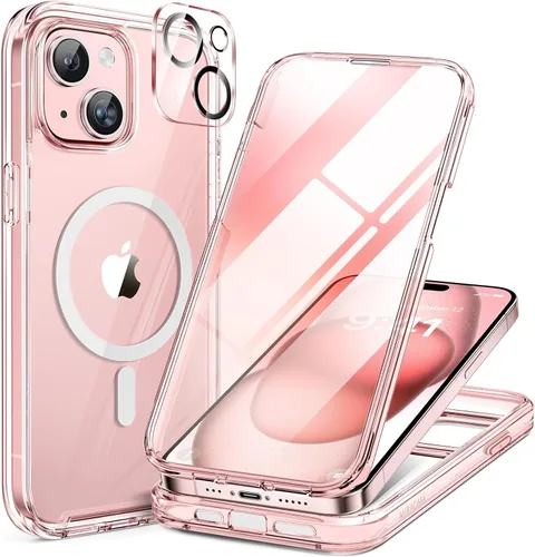 Miniatura 205 de Miracase Funda para iPhone 13 de 6.1 pulgadas, [sin burbujas] funda de teléfono de cuerpo completo con pantalla de vidrio completa integrada, sin
