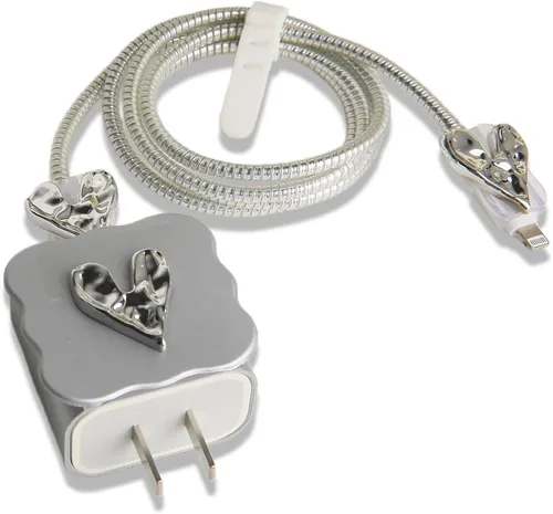 Miniatura 26 de Compatible con iPhone de 18 W/20 W, funda de cargador USB-C, bonito protector de cargador suave transparente con ondas de corazón 3D, bonito