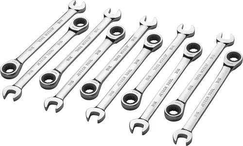 Miniatura 9 de Jetech Llave combinada de trinquete de 7/8 pulgadas (paquete de 6), llave de engranajes de grado industrial con diseño de 12 puntos, trinquete de 72