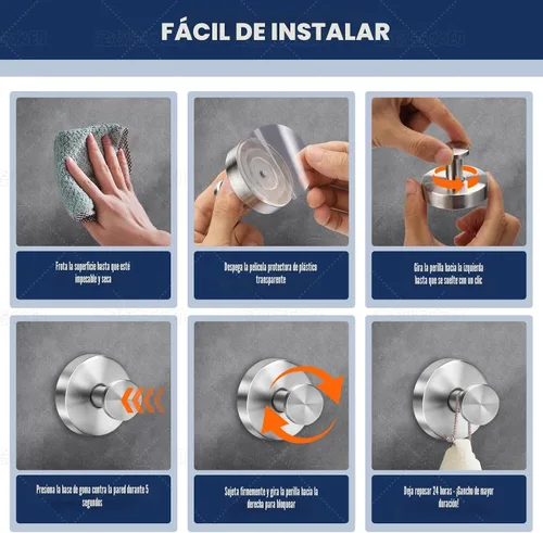 Miniatura 4 de Ganchos de Ventosa para Ducha, Ganchos de Toalla Sin Taladrar para Pared de Baño, Cocina, Vidrio, Espejo, Azulejos - Ideales para Colgar Toallas