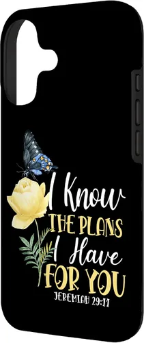 Miniatura 2 de Christian Bible Verse Butterfly Rose Flower Jeremiah 29:11 Case for iPhone 17
