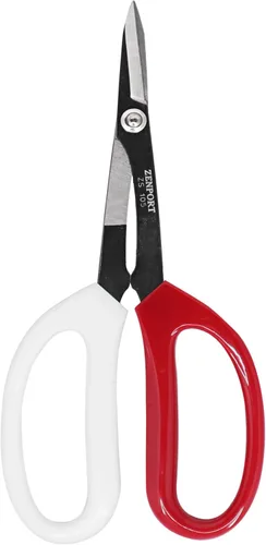 Zenport ZS105 - Tijeras de jardín de lujo, 6.5 pulgadas, cuchillas de acero al carbono de 1.5 pulgadas, rojo/blanco