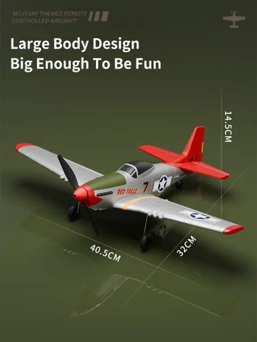 Miniatura 7 de Avión RC P51 de 4 canales con control remoto Aileron/Aerobatic/3Level FC/Gyro estabilizador fácil control para niños adultos principiantes Mejor
