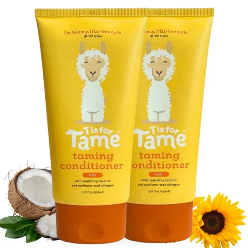 Miniatura 9 de T is for Tame - Acondicionador domesticante para niños – Acondicionador natural para cabello rizado con aceite de coco y girasol – Desenreda