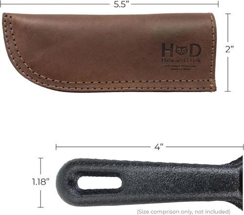 Miniatura 5 de Hide & Drink, Mango caliente de cuero de grano completo, protector de hierro fundido, agarradera Panhandle, doble capa, doble costura, se desliza