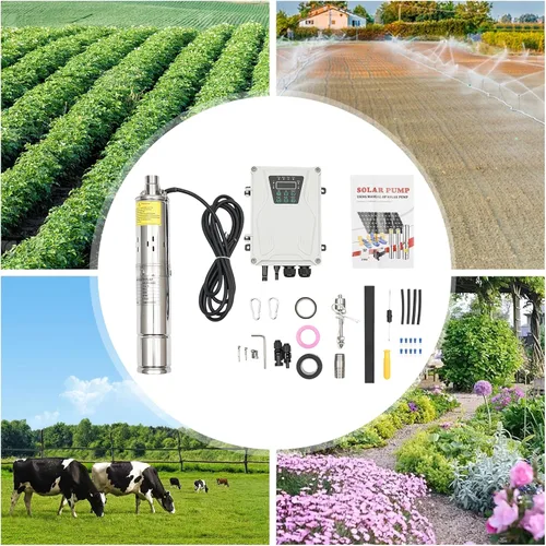 Miniatura 8 de Bomba sumergible solar de pozo profundo de 3 pulgadas, 24 V, 270 W, bomba de agua solar sumergible de acero inoxidable para riego agrícola + kit