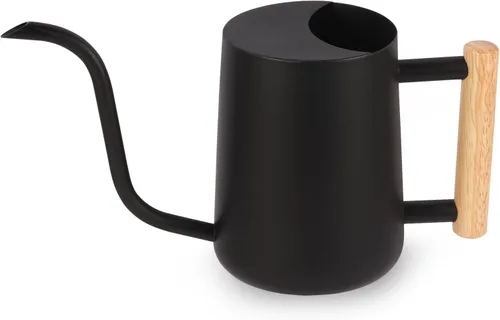 Miniatura 8 de GUKJOB Regadera para plantas, regadera de metal de 35 onzas, de acero inoxidable para plantas de interior con pico curvo largo, pequeño bonsái, Negro