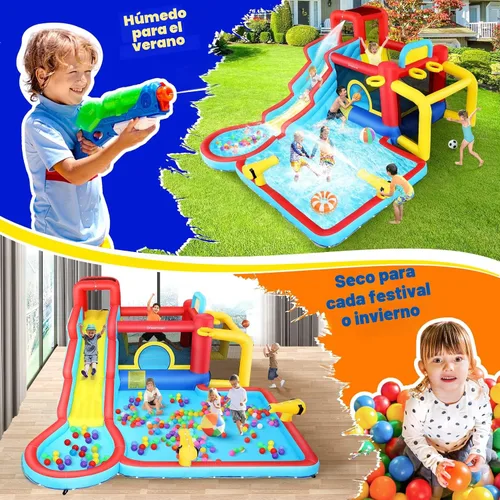 Miniatura 2 de AKEYDIY Casa de rebote de tobogán acuático, 13 × 12.5 pies, tobogán acuático inflable para niños grandes de 8 a 12 y 3 a 10 años, toboganes