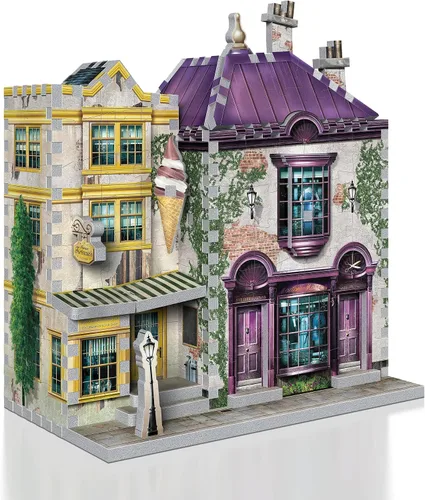 Wrebbit 3D Puzzle Harry Potter Diagon Alley Madam Malkin's & Florean Fortecsue's Ice Cream 3D rompecabezas (290 piezas), blanco (DIAGON_3)