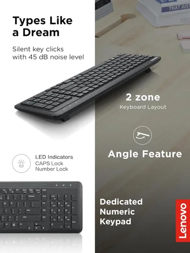 Miniatura 3 de Lenovo Teclado inalámbrico 300, negro