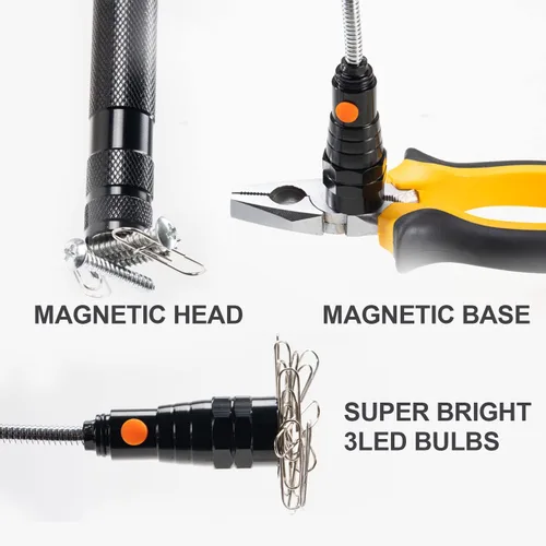 Miniatura 6 de Regalos para él, herramientas de recogida magnética LED, herramienta de recogida de linterna magnética telescópica, rellenos de calcetines