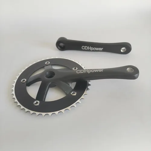 Miniatura 5 de Juego de bielas CDHPOWER 44T/46T 170mm Bielas de una sola velocidad 130 BCD para bicicleta de montaña y carretera con engranaje fijo, con cuadrante