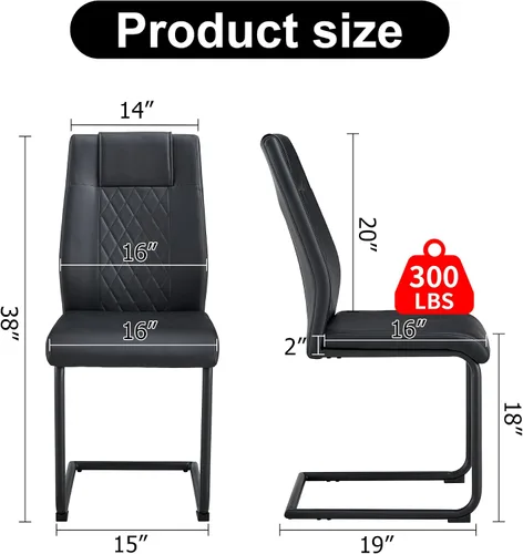 Miniatura 3 de gopop Juego de 4 sillas de comedor, modernas sillas de cocina y comedor con patas de metal galvanizado, sillas laterales tapizadas para comedor