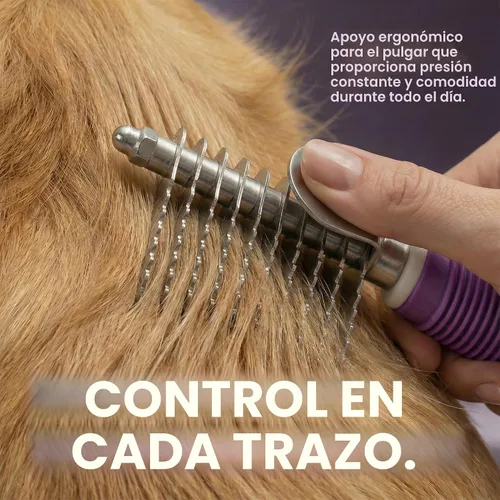 Miniatura 6 de Poodle - Peine Rastrillo Desenredante para Perros y Gatos - Cuchillas Largas de Acero de Seguridad de 2.5" Peine de Metal para Desenredar Pelo