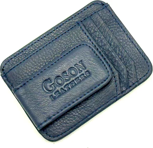 Miniatura 15 de Goson Cartera de cuero con clip para dinero para hombre, billetera de bolsillo frontal, tarjetero de crédito, cartera minimalista delgada