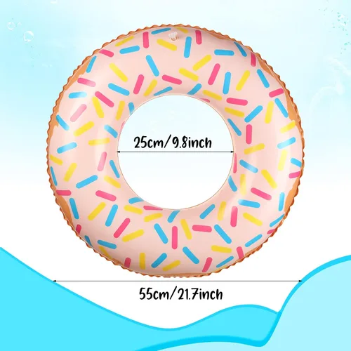 Miniatura 2 de Leitee Dona inflable para niños de 21.7 pulgadas con forma de dona, flotadores para piscina, tubo de natación inflable, anillo de natación