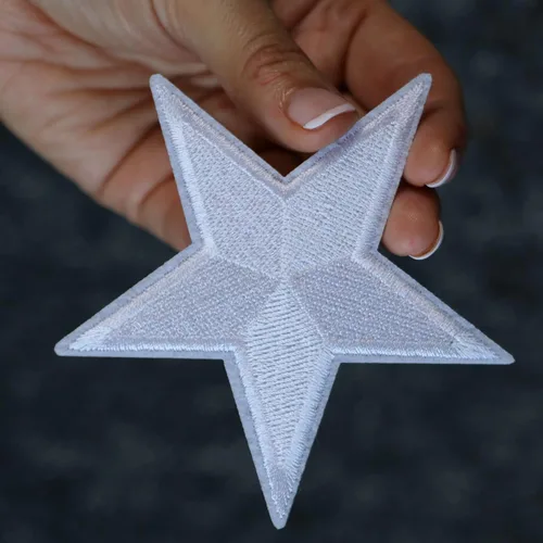 Miniatura 2 de Parches para planchar - Parche de estrella blanca para planchar en 1 unids Parche bordado Applique Star S-43
