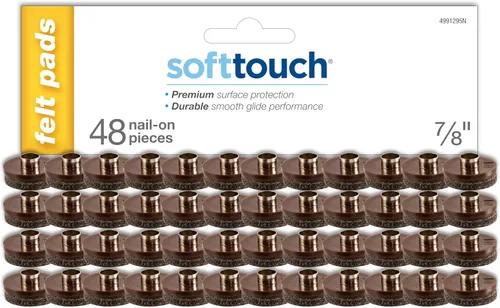 SoftTouch Deslizadores redondos de fieltro para clavos de 7/8 pulgadas, almohadillas de fieltro protectoras de alta resistencia para muebles de