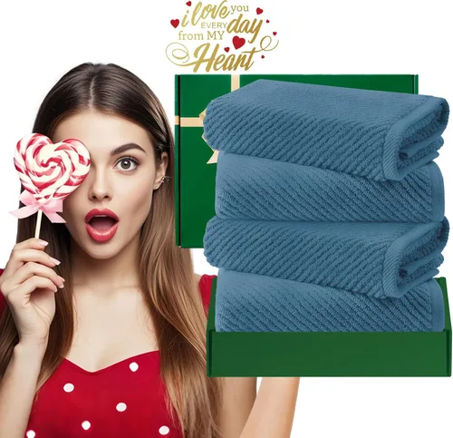 Miniatura 357 de VOOVA & MOVAS Toallas de mano blancas - 100% algodón Ligeras Gruesas Secado rápido Suaves Absorbentes, paquete de 4 piezas grandes de 18