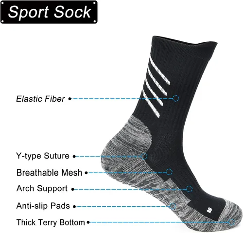 Miniatura 2 de Calcetines atléticos antideslizantes para hombres y mujeres, calcetines de fútbol antideslizantes para fútbol, baloncesto, yoga, gimnasio