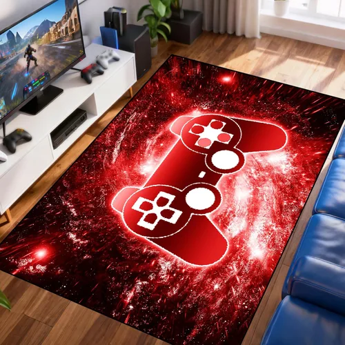 Miniatura 43 de BATATADOCE Alfombras de videojuegos para dormitorio de niños, alfombras para sala de juegos, decoración de juegos para niños, alfombra de área